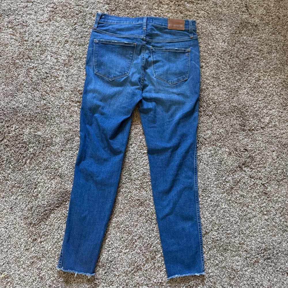 Madewell 10 High-Rise Skinny Jeans Blue Button Fly Distressed J7914 Womens 28 - Picture 4 of 13